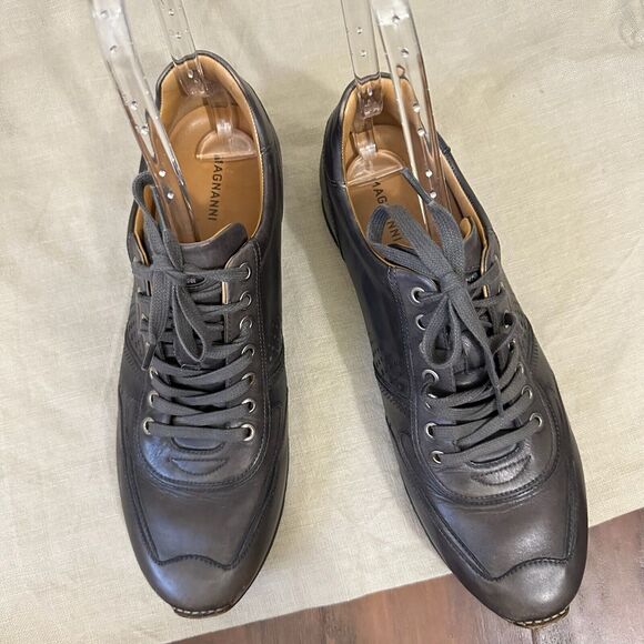 MAGNANNI Cristian Sneakers Gray Leather Lace Up Low Top Trainer
